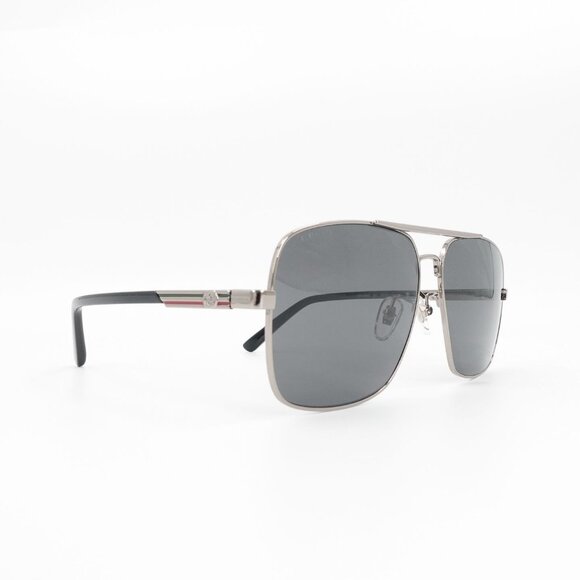 Gucci GG1289 Navigator Sunglasses Silver Gray OS - Picture 2 of 16